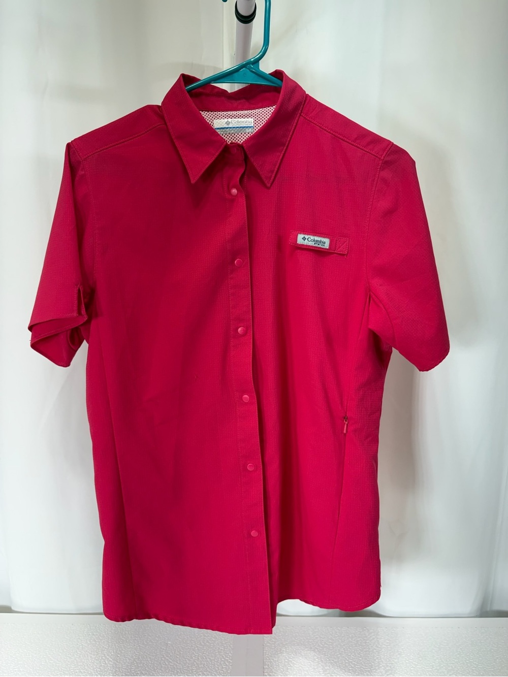 Columbia Men's Short-Sleeve Button-Down Shirt - Bright Magenta 4168